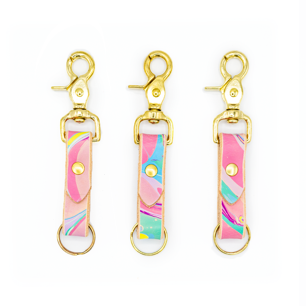 Glad & Young Studio – wholesale Keychain – Women's – Swivel Snap Keychain - Marbled Palettes0