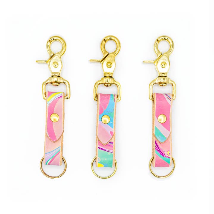 Glad & Young Studio – wholesale Keychain – Women's – Swivel Snap Keychain - Marbled Palettes