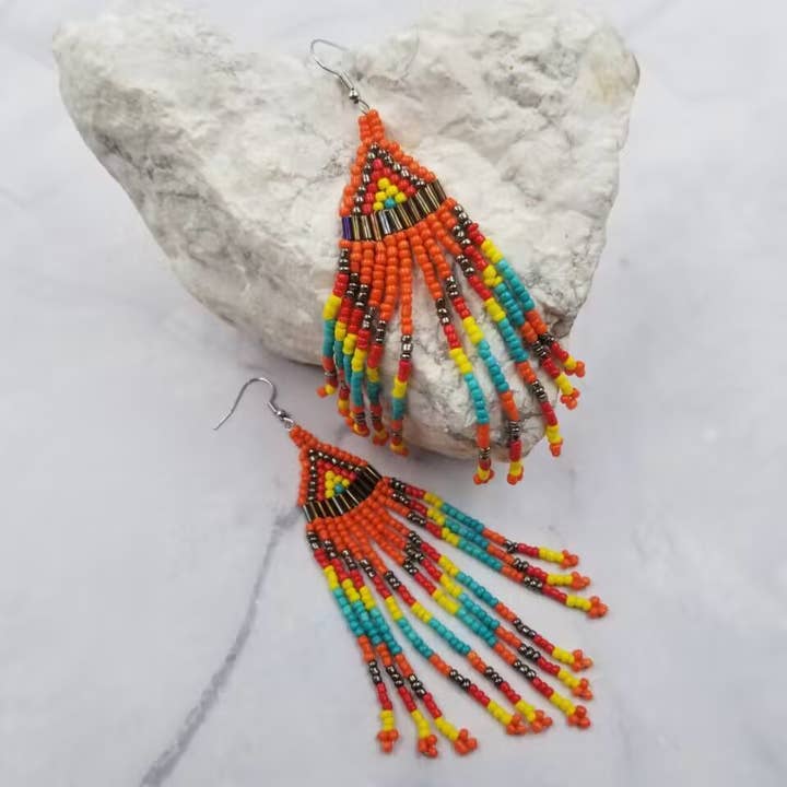 The Pretty Jewellery - Wholesale Tassel Earrings - Handwoven Beaded Fringe Earrings1