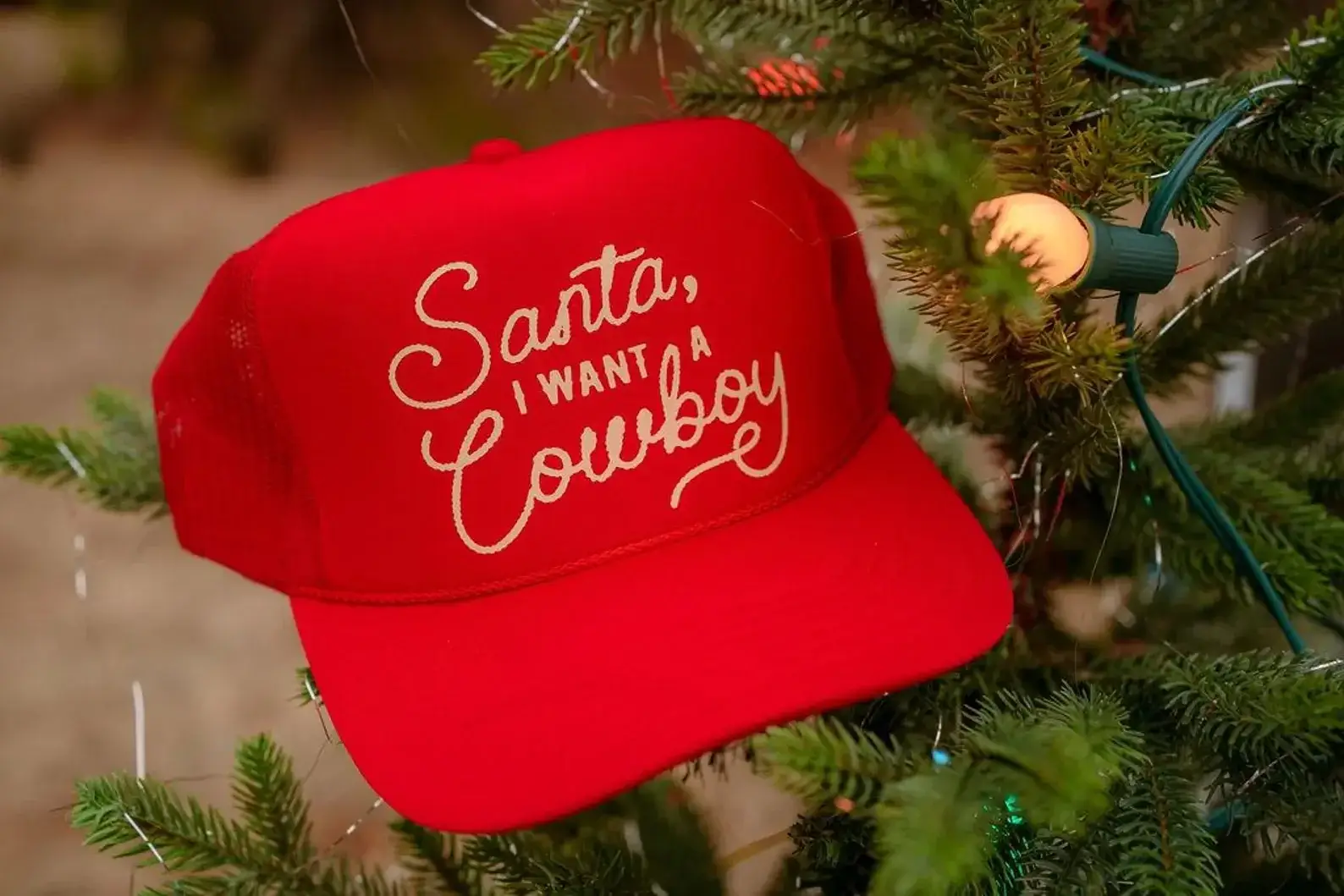 Wilder Made - Wholesale Trucker Hat - Women's - Santa, I Want A Cowboy Trucker Hat5