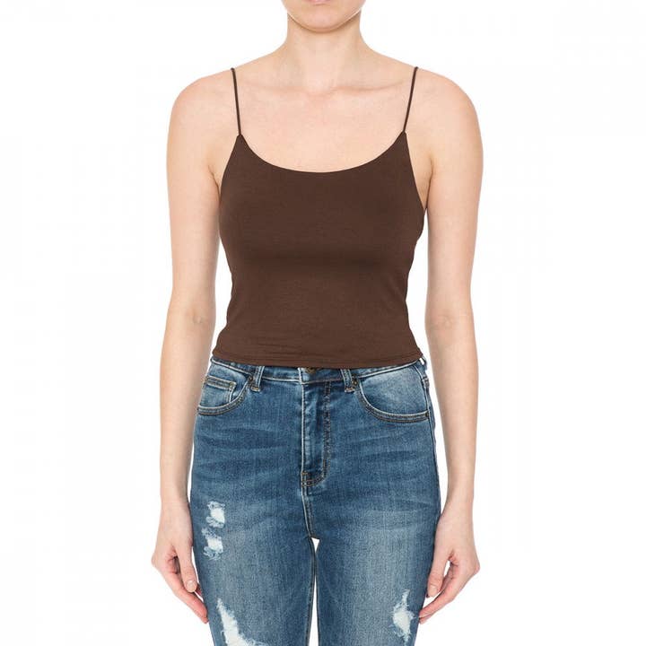 Paperdoll - Wholesale Camisole - Women's - SKINNY CAMI STRAP CROP TOP2