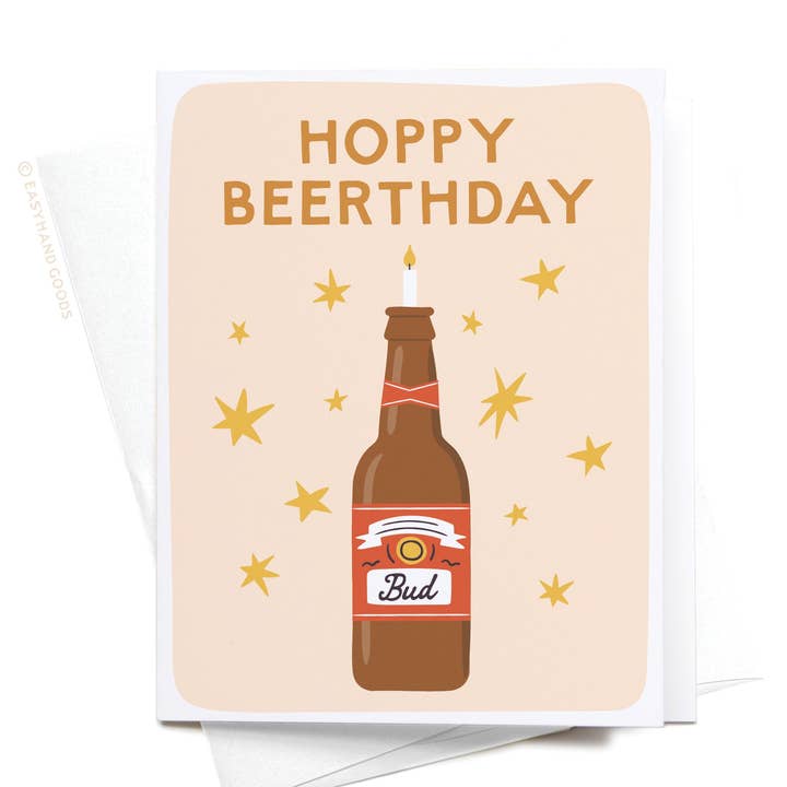 Easyhand Goods – formerly Onderkast - Wholesale Birthday Card - Hoppy Beerthday Bud Greeting Card