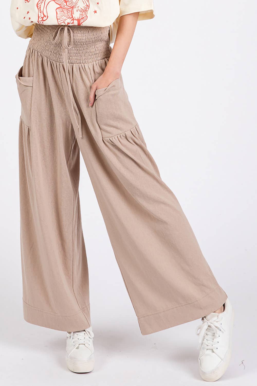 Sage + Fig - Vente Pantalon – femme - PANTALON LARGE DÉCONTRACTÉ À SMOCK (SP7105)16