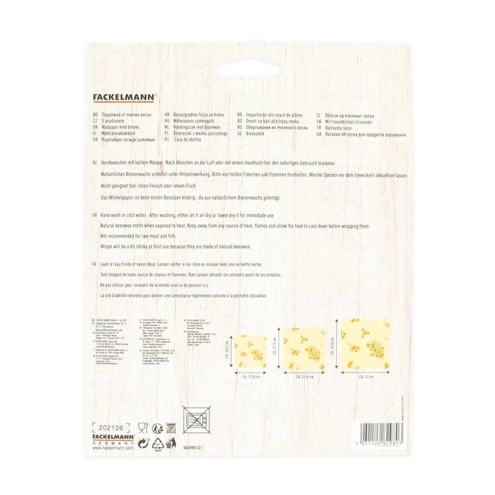 Fackelmann - Wholesale Food Storage Wrap/Bag - Eco Friendly Beeswax Set of 38