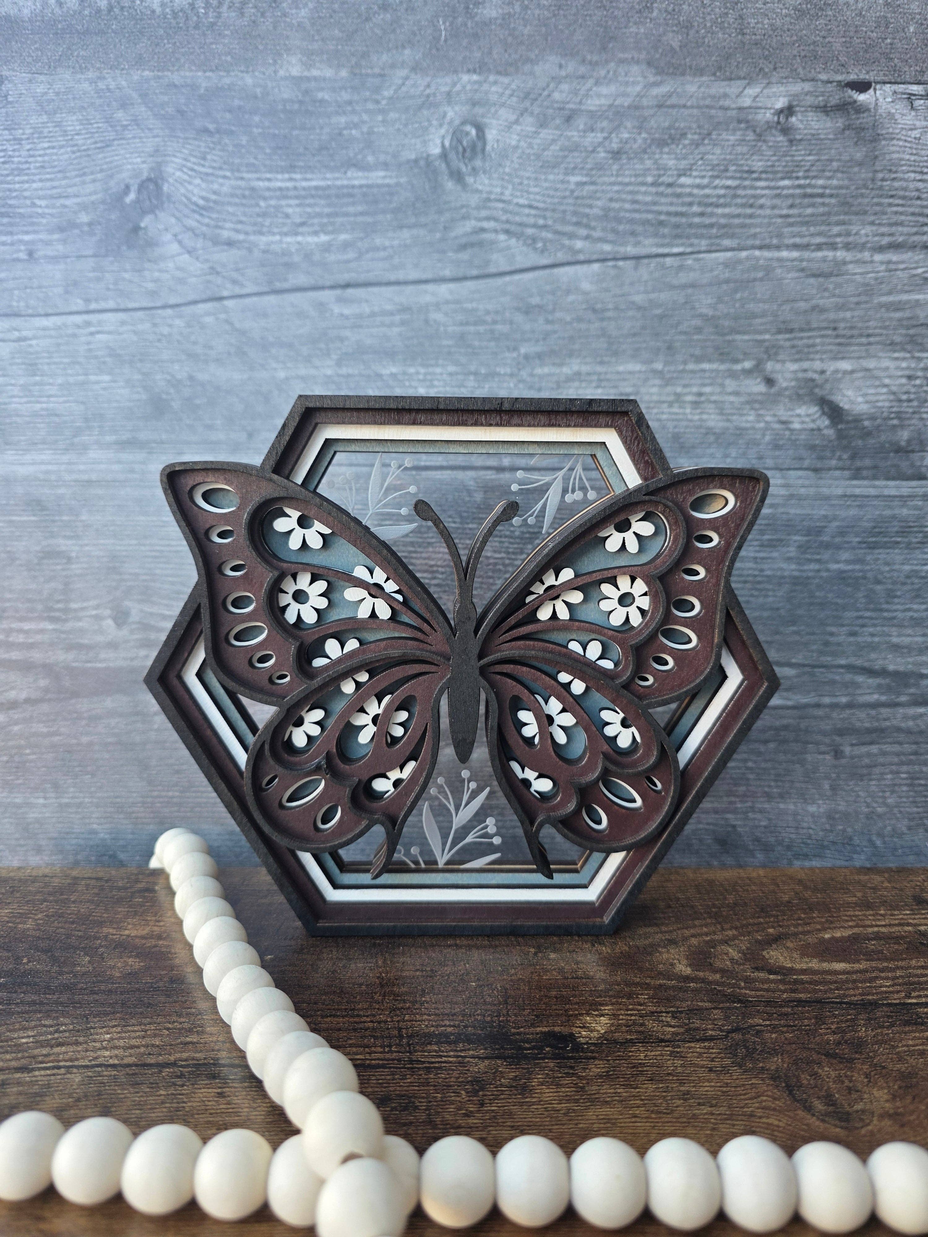 Jorgie Spark - Wholesale Decorative Tabletop Object - Butterfly Hexagon