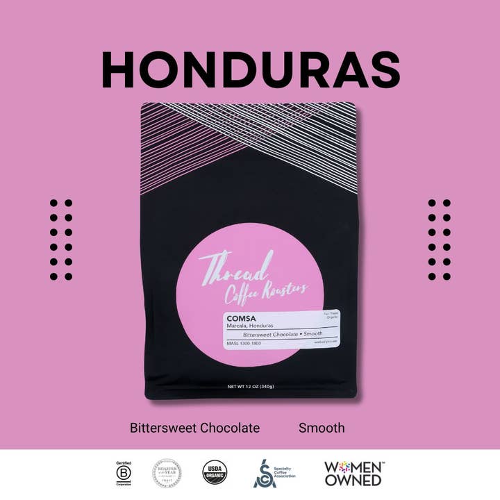 Thread Coffee Roasters - Wholesale Coffee Beans - Honduras | Medium Roast | Organic 12oz Bag1