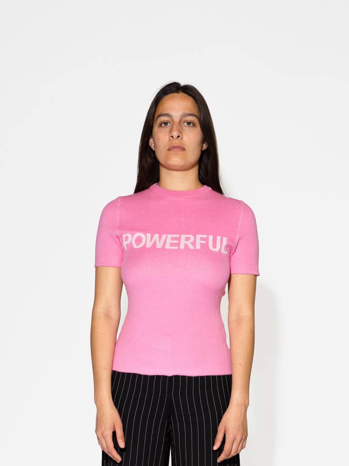 HOT PINK POWERFUL KNITTED SWEATER for wholesale by WHISPR