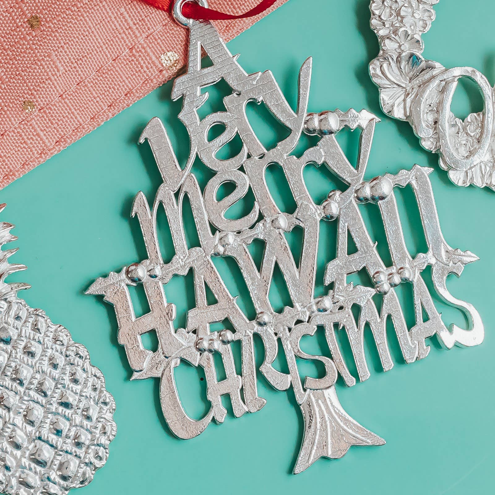 House of Morgan Pewter - Wholesale Ornament - Merry Hawaii Christmas Ornament - Hawaii Gifts0