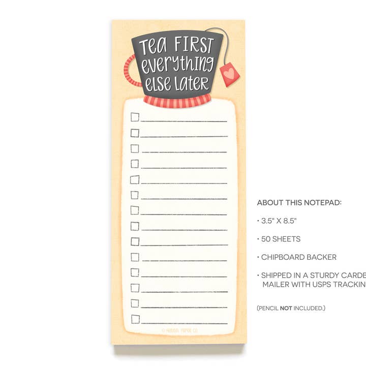 Hennel Paper Co. - Wholesale Notepad - Notepad - Tea First1