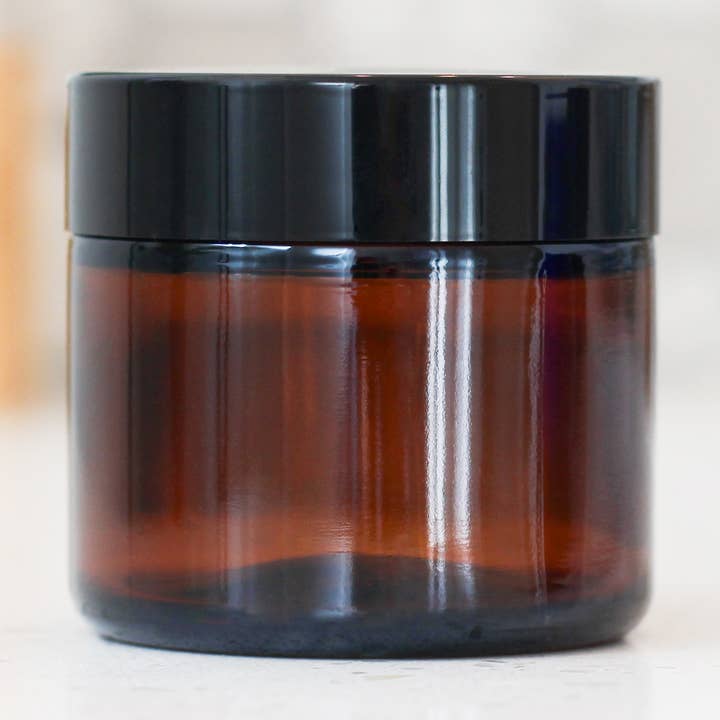 2oz Amber Glass Jar for wholesale by Matrix Aromatherapy