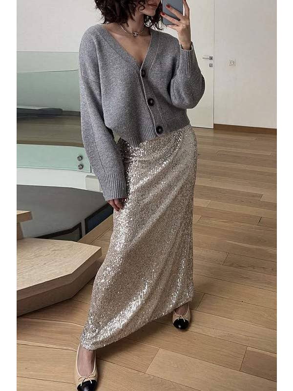 Queen Fashion - Wholesale Rok - Dames - lange rok met pailletten7