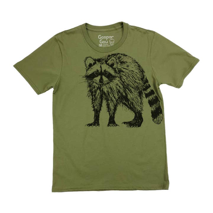 Raccoon Upshaw Organic Men's Tee for wholesale by Gaspar Gou