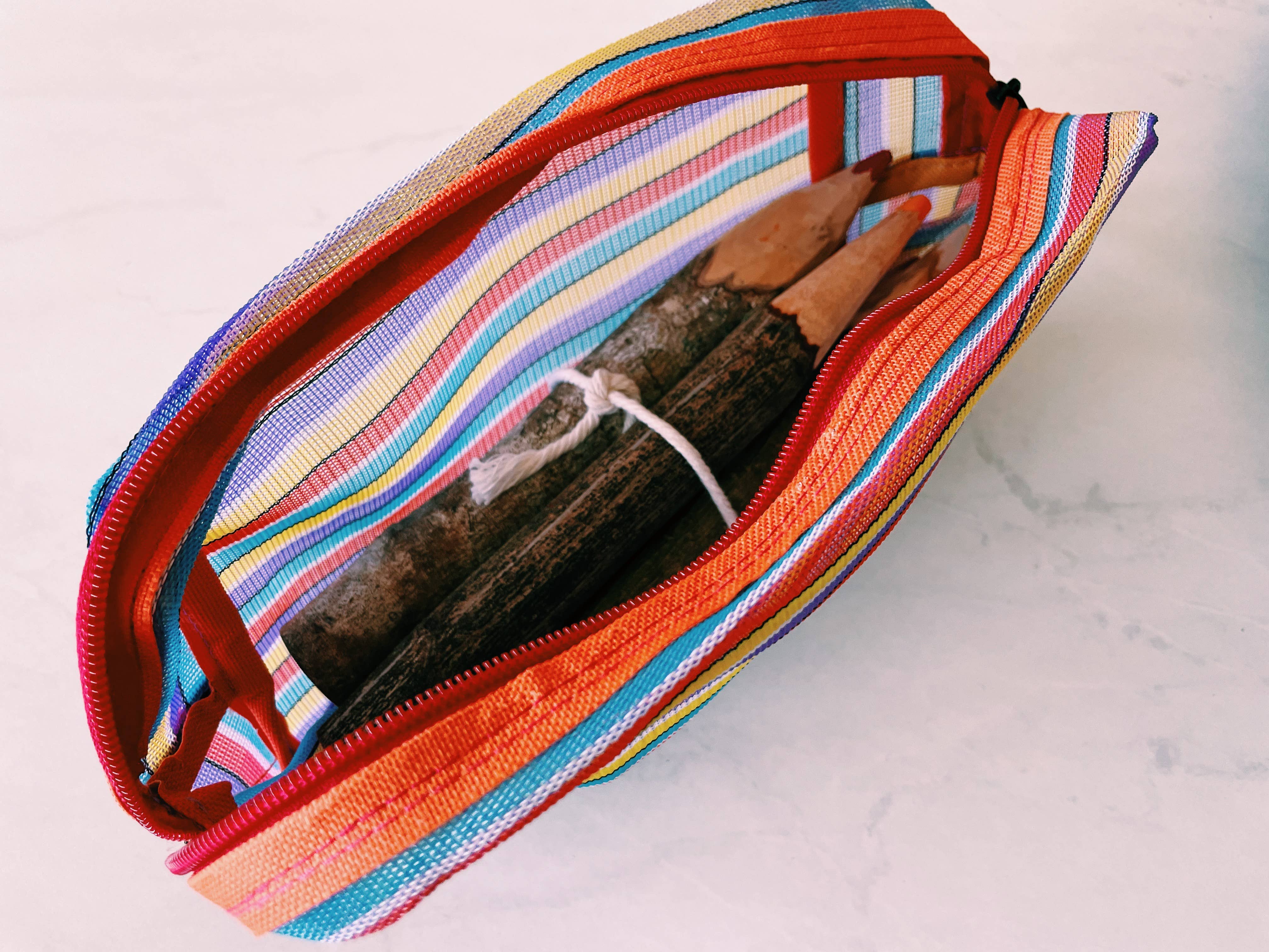 Pura Vida – Großhandel Schmink-/Kosmetiktasche – Kosmetiktasche und Federmäppchen aus mexikanischem Netz6