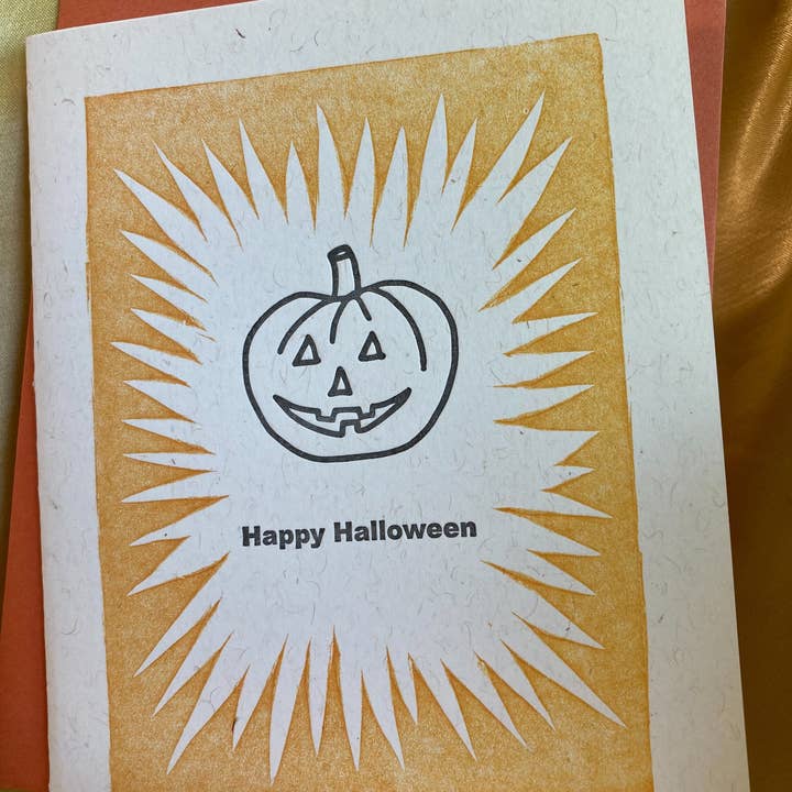 Halloween Pumpkin card for wholesale by Deep Ink Letterpress
