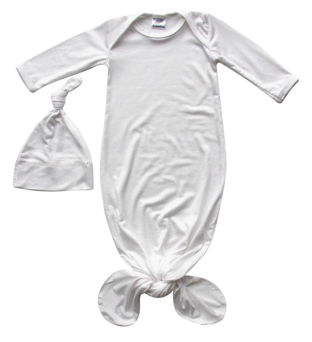 Rocket Bug - Wholesale Babygown Set - Baby - Silky Knotted Baby Gown with Knotted Hat - Infant Sleeper10