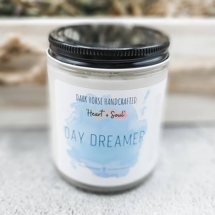 Dark Horse Handcrafted - Wholesale Jar/Filled Candle - DAY DREAMER - Pina Colada Scented Soy Candle0