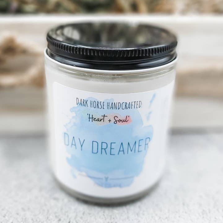 Dark Horse Handcrafted - Wholesale Jar/Filled Candle - DAY DREAMER - Pina Colada Scented Soy Candle0