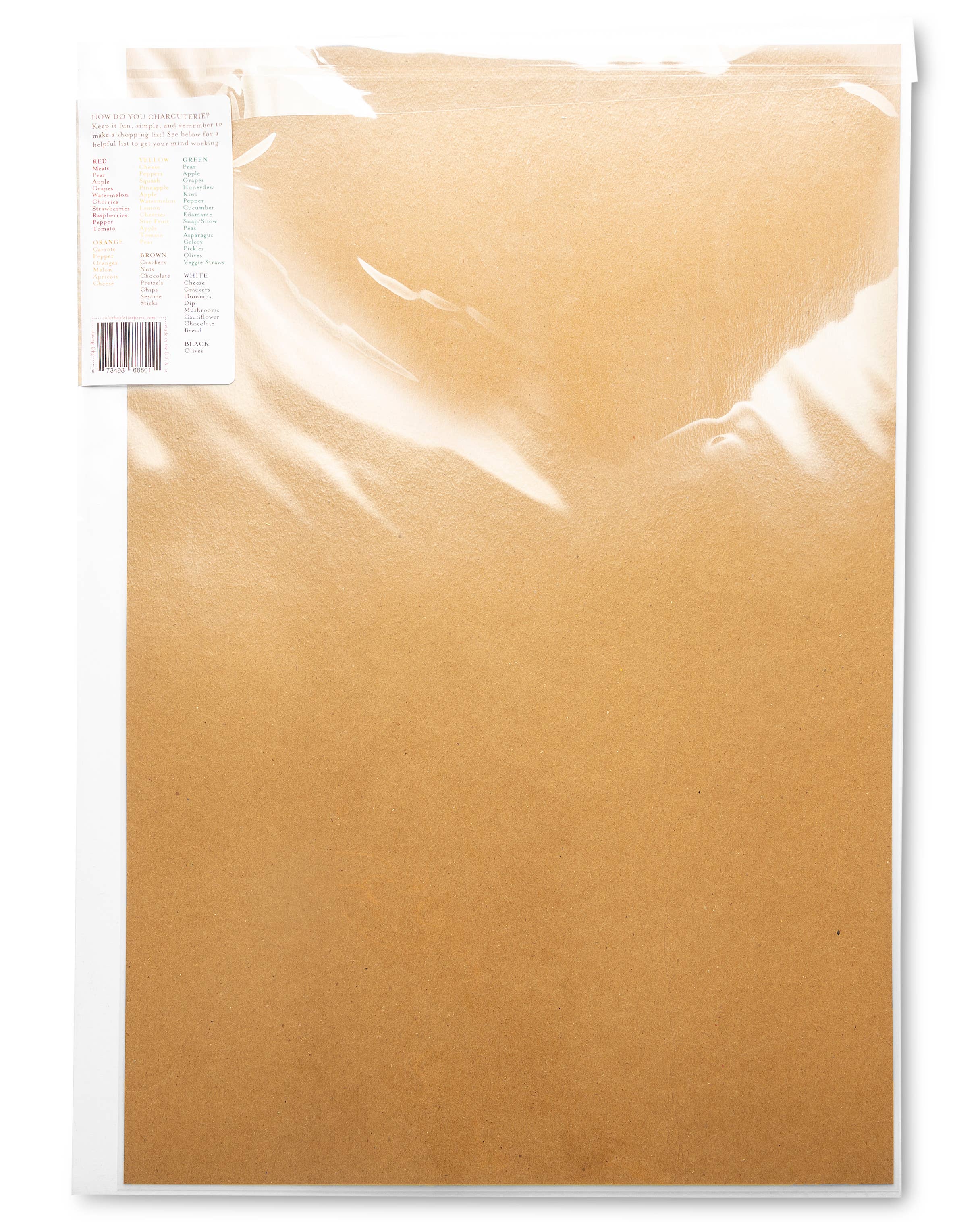 Color Box Design & Letterpress - Wholesale Cheese Board - Charcuterie Cheat Sheet | Bunny5