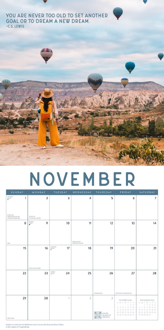 Marble City Press - Wholesale Calendar - Wanderlust 2026 Wall Calendar Marble City Press2