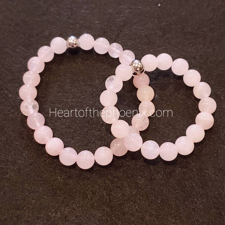 Rose Quartz Bracelet Adult/Child or Custom Sizes for wholesale by Heart of The Phoenix