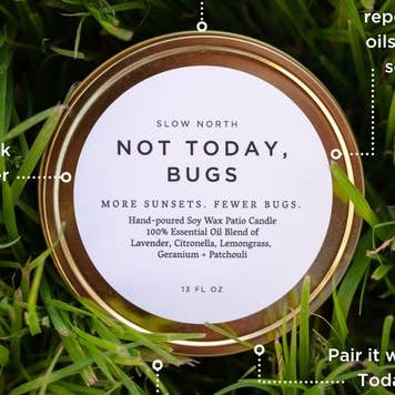 Not Today, Bugs - Mosquito Candle for wholesale by Slow North