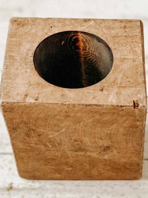 Sugar Mold - 1 Hole, Handmade, Farmhouse Décor #B - 6.1 for wholesale by Rustic Farm