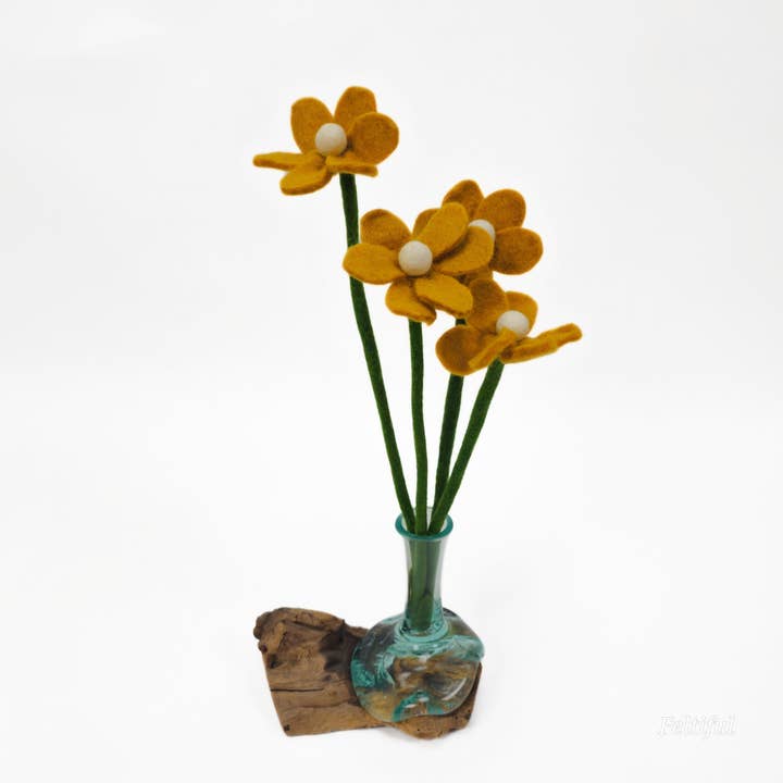 Hand felted Flowers for wholesale by Feltiful