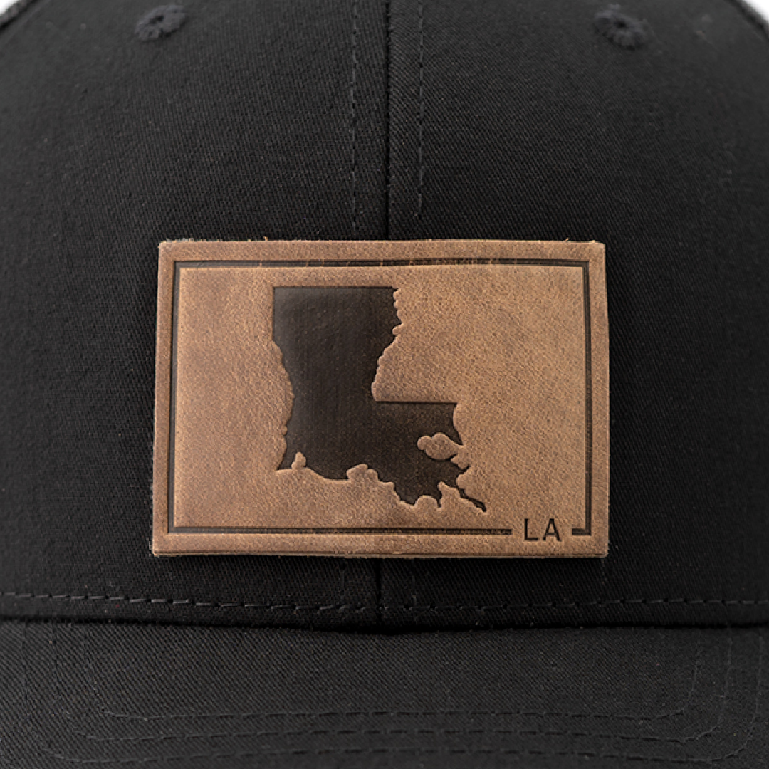 Range Leather Co. - Wholesale Trucker Hat - Unisex - Louisiana Silhouette Hat | Leather Patch Trucker Hat6