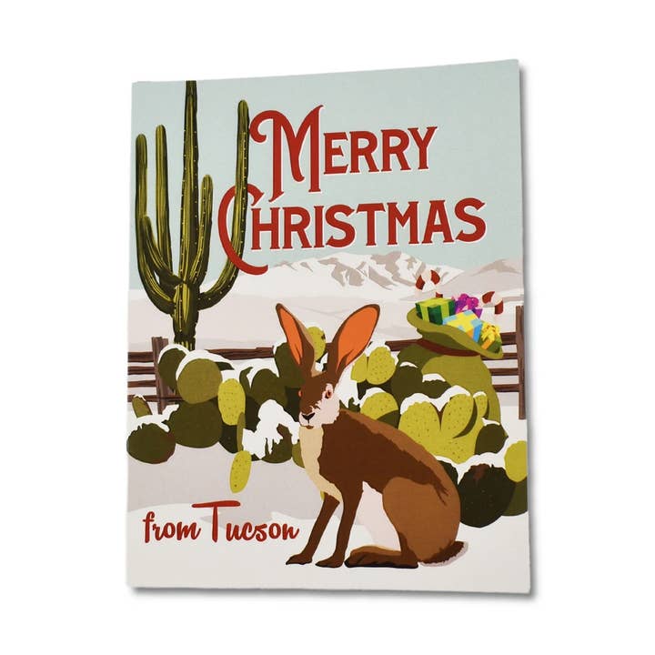 Weihnachtskarte | Set mit 5 | Jackrabbit Weihnachten für den Großhandel von RetroTrek, DBA Sunny Days Gifts