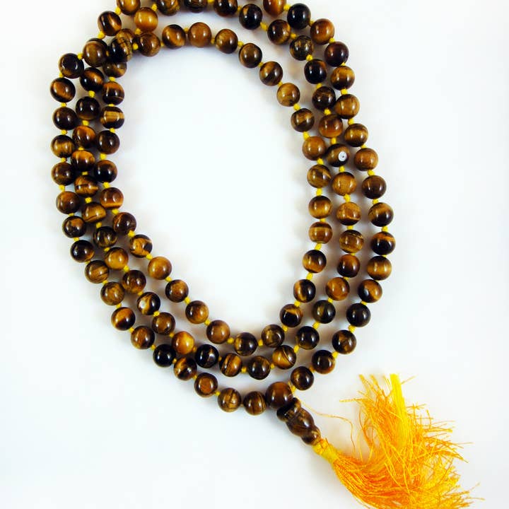 Tika - Wholesale Prayer Beads Necklace - Knotted Tigers Eye Mala