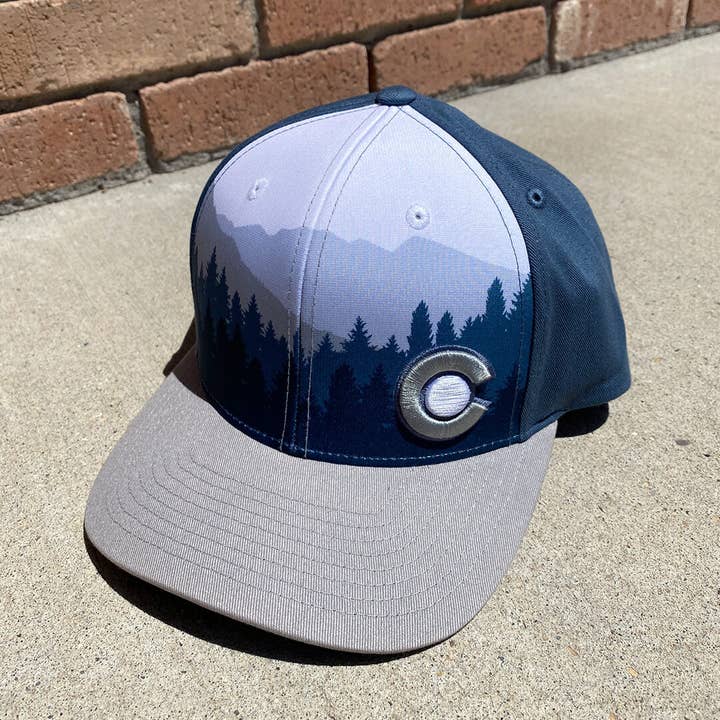 ColoradoCool Apparel - Wholesale Flat Brim Cap - Unisex - Alpine Snapback Hat - Indigo/Gray3
