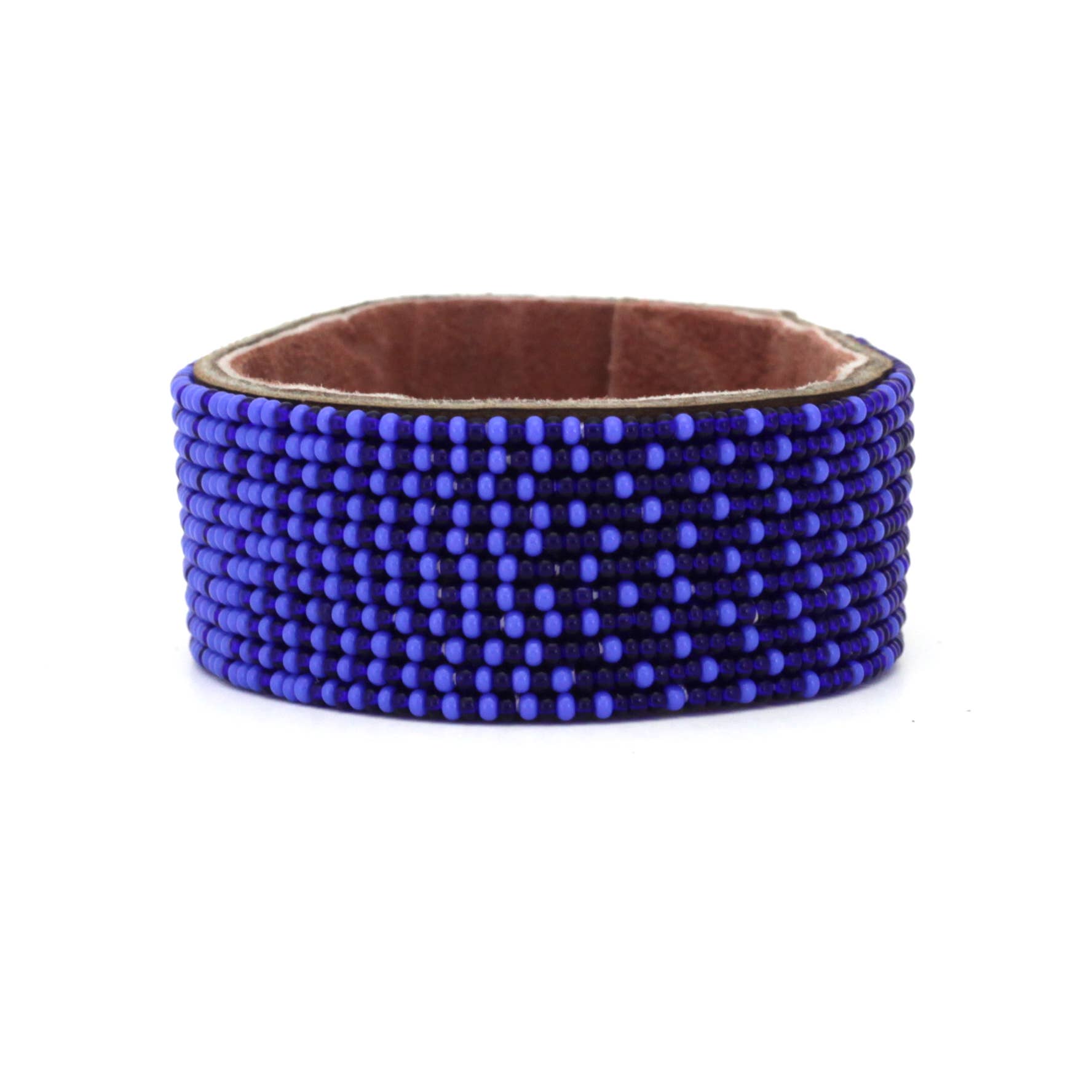 Swahili Coast - Wholesale Cuff Bracelet - Medium Dark Blue and Ocean Blue Ombre Leather Cuff