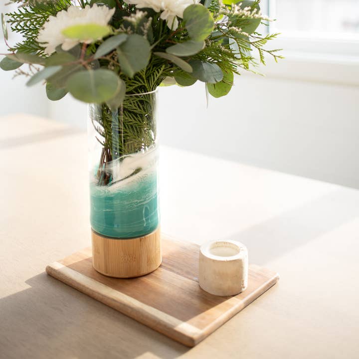 Lynn & Liana Designs - Wholesale Vase - NEW!!! Resin Accented Vase with Bamboo Base (NO TARIFFS)22