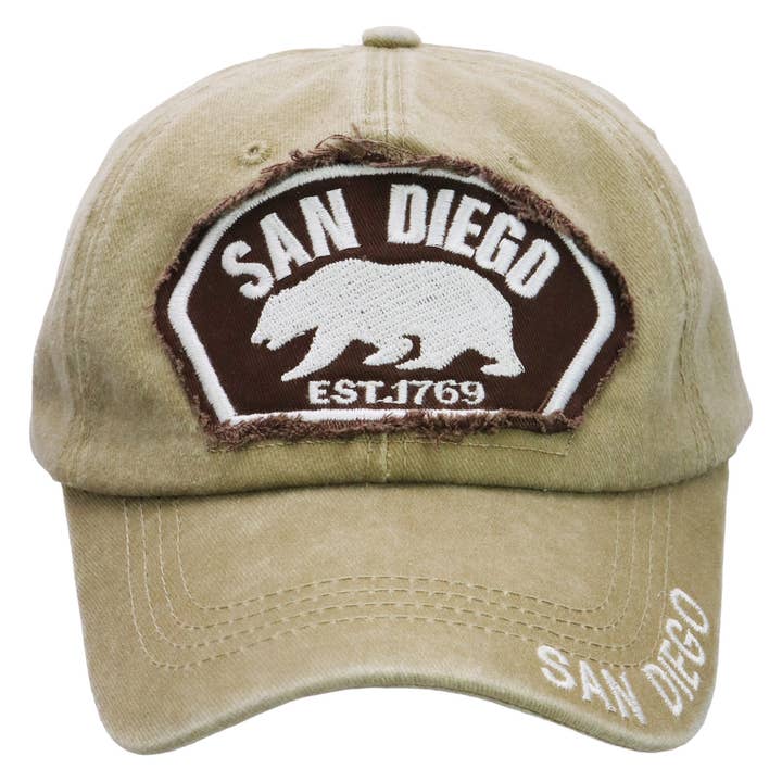 Assorted San Diego Vintage Patch Garment Dye Baseball Cap for wholesale on Faire6