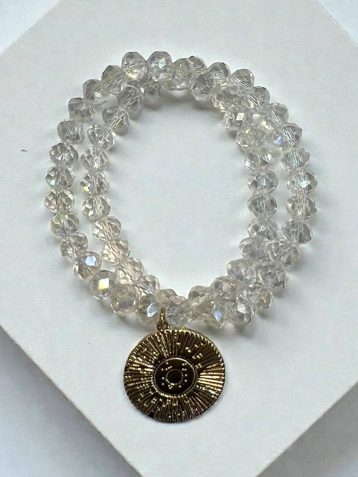 Conjunto de 2 pulseiras com destaque elástico de 7,5 polegadas por atacado de Ava Capri