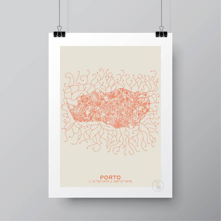 Affiche Plan Porto for engroshandel hos Prao Studio