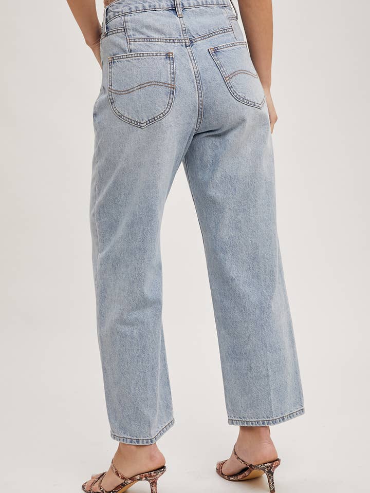 Bluivy - Wholesale Jeans - Women's - DENIM MID-RISE WIDE LEG CROPPED JEANS3