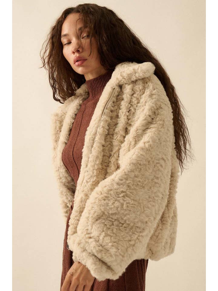 Promesa USA - Wholesale Jacket - Women's - Faux Fur Zip-Up Collared Pocket Jacket10