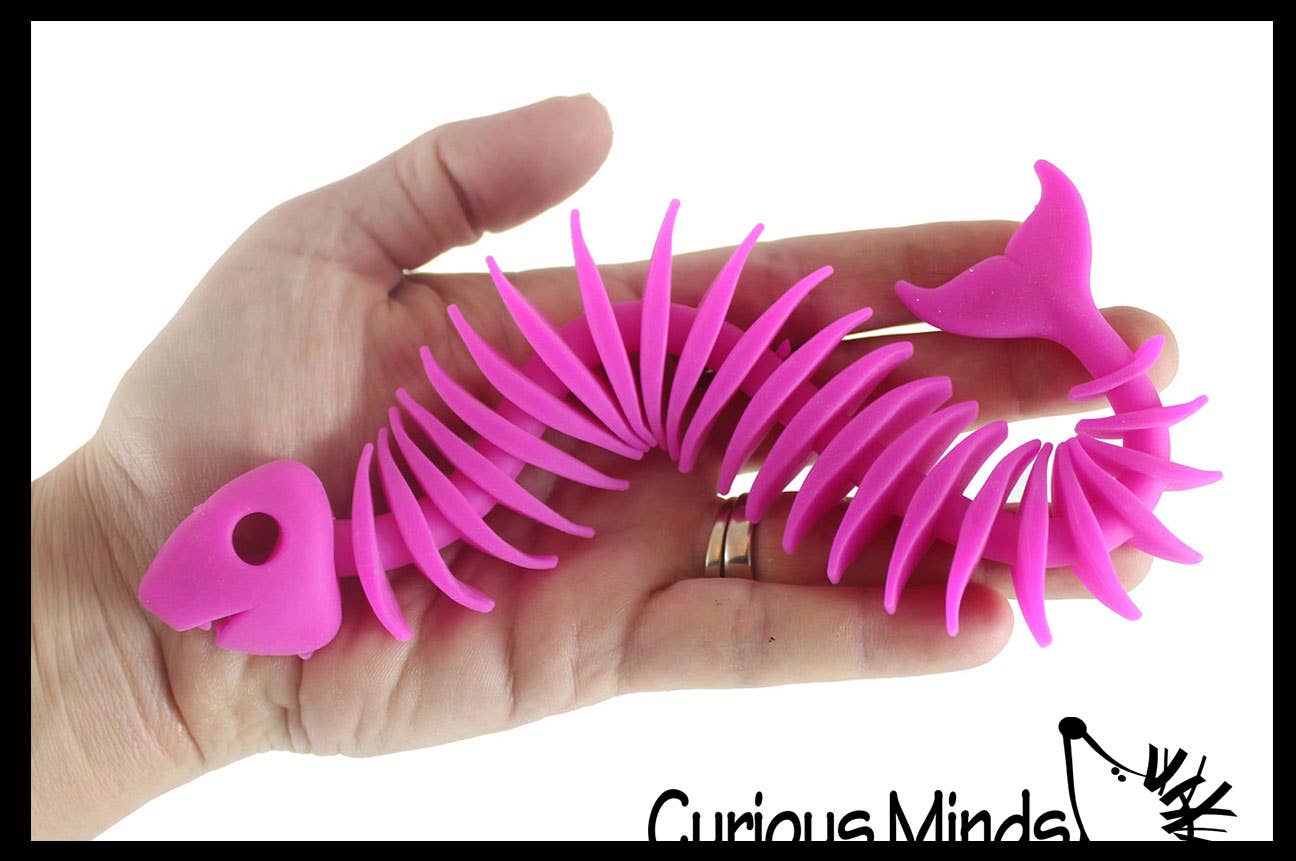 Curious Minds Toys - Vente Fidget/jouet anti-stress – enfant - 1 jouet à nouilles extensibles en forme d'os de poisson6