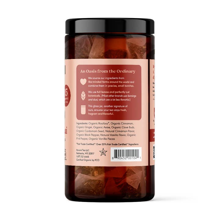Paromi Tea - Wholesale Loose Tea - Paromi Organic Rooibos Tea, Cinnamon Chai, Caffeine Free