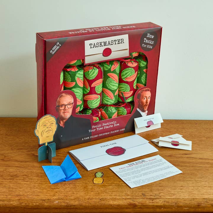 Puzzle Post Games - Wholesale Card Game - Official Taskmaster 2024 Christmas Crackers - Set of 6