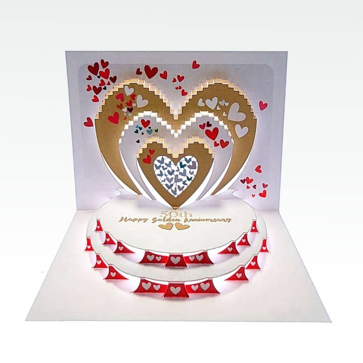 50TH Golden Wedding Anniversary Card for wholesale by Forever Cards Ltd