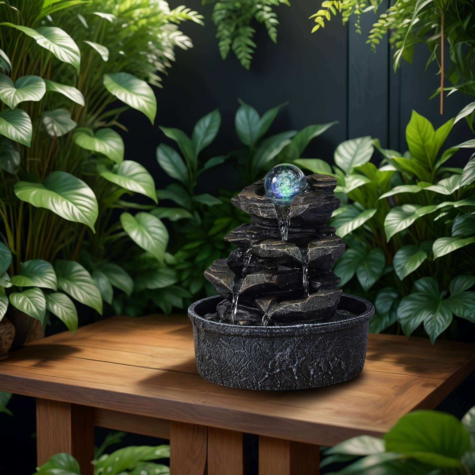 Zen'Arôme - Wholesale Decorative Tabletop Object - Little Rock Indoor Fountain Cascade Nature Stone Effect5