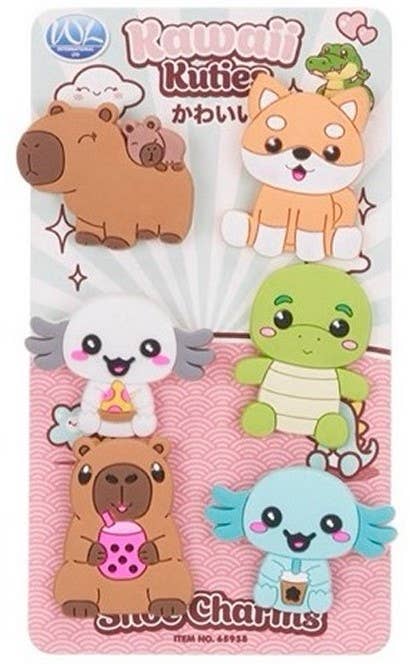 KIDDY-MOOV – Acessórios de calçado - Crianças e bebés por atacado – Conjunto de 6 enfeites para sapatos Kawaii Kuties7