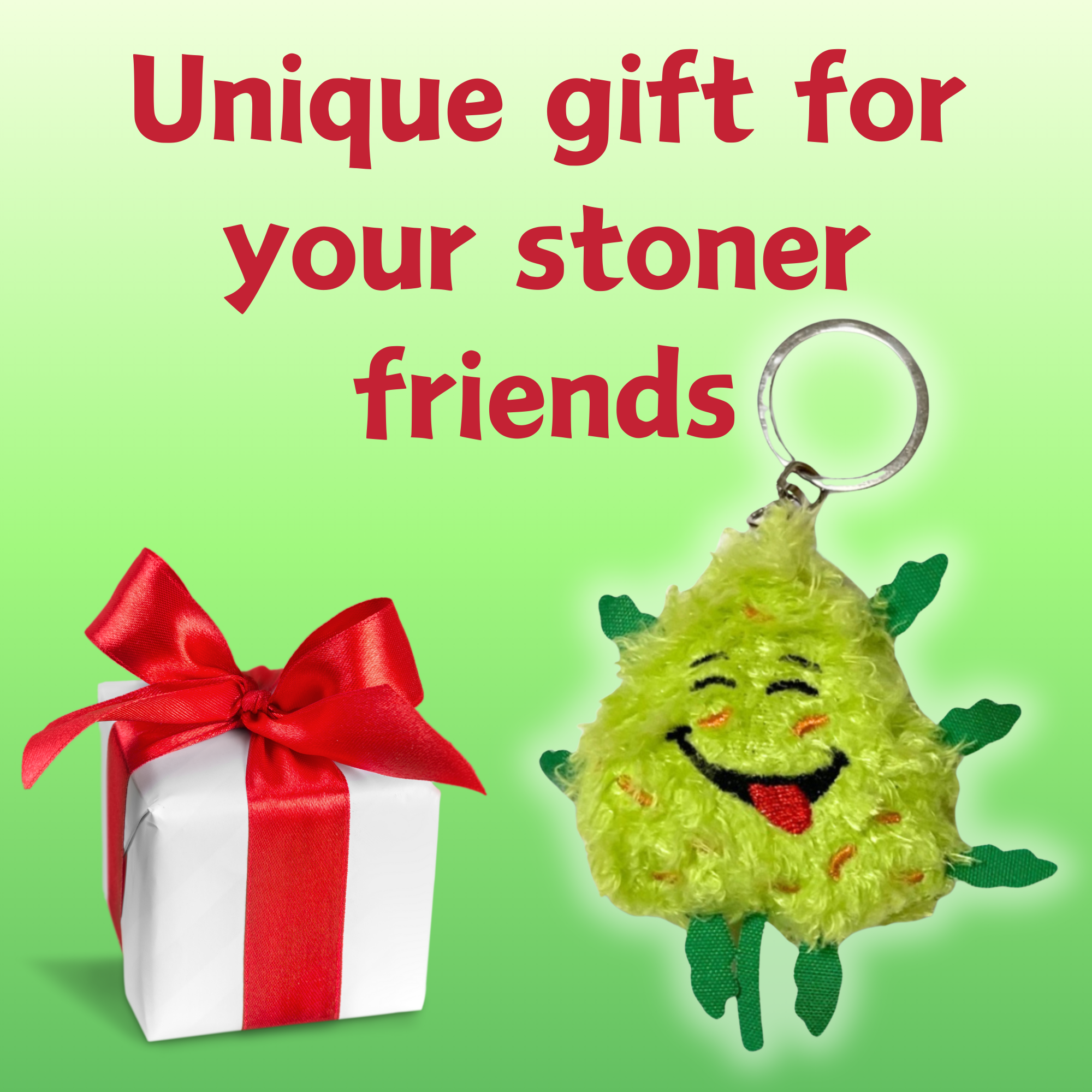 PAW:20 - Wholesale Pet Plush Toy - Dog - Bud the Weed Nug Keychain 20pc Refill for Counter Display8