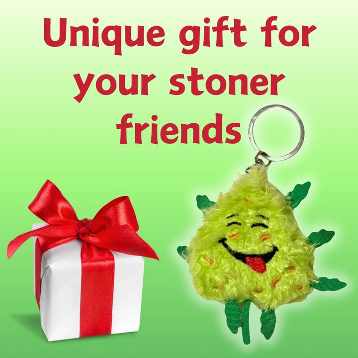 PAW:20 - Wholesale Pet Plush Toy - Dog - Bud the Weed Nug Keychain 20pc Refill for Counter Display8