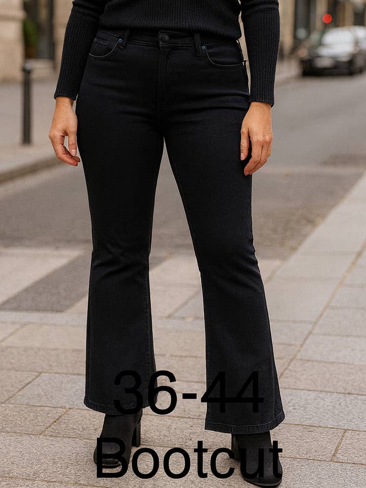 Jeans Voggo Pretos Bootcut por atacado de Kurt Muller