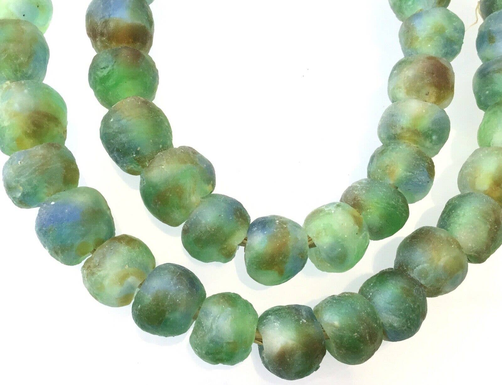 unique African Arts - Wholesale Beads - Made in Ghana Blue Green Amber Multi Made in Ghana  Beads1