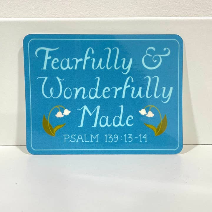 Tiday Art - Wholesale Sticker - Bible Verse Psalm 139 Sticker – Waterproof Vinyl, 2.75"x2"