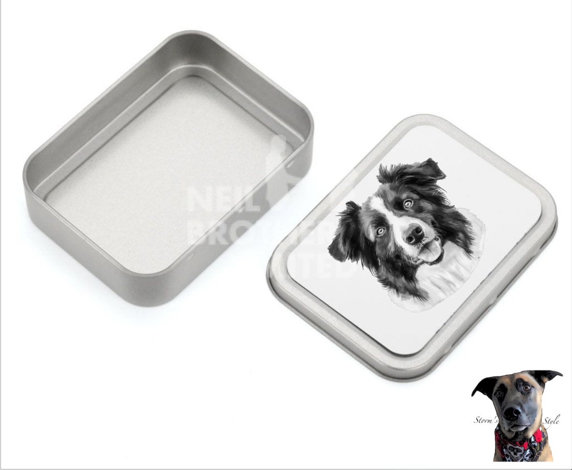 Storms Style - Vente Bocal à friandises – chien - Boîte à friandises en métal pour petit chien noir et gris - de nombreuses races11